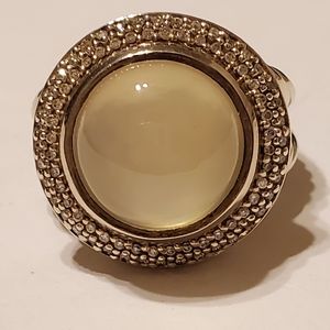 David Yurman Sterling Silver Cerise Moonstone and Diamond ring